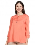 Styleville.In Women’S Solid Regular Top (Stsf401690-Peach-M_Peach M)