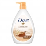 Dove Relaxing Shea Butter Body Wash With Vanilla Pump Bottle, Soothing Scent, Moisturizing Shower Gel With Naturally Derived Ingredients, Gentle Body Cleanser For Nourished & Smooth Skin, 1L
