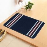 Bedspun Nylon 37 Cm X 57 Cm Stripes Floor Mat For Home Entrance & Kitchen (Navy Blue)
