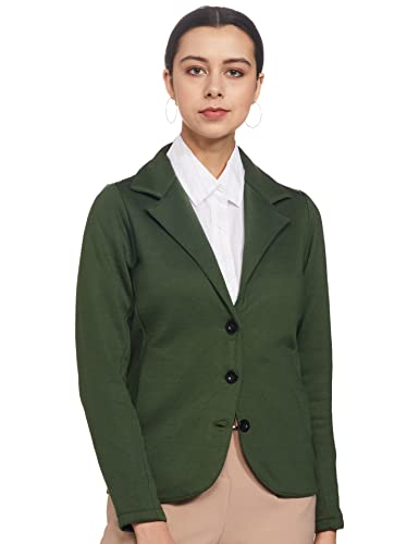 Styleville.In Women’S Casual Jacket (Sjkf450289_Dark Green_Medium)