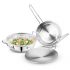 Bergner Be Essentials Triply Stainless Steel 4 Pcs Cookware Set – 24Cm (3.1L) Kadai, 24Cm Frypan, Common Flat Glass Lid, 26Cm Roti Tawa, Less Oil Use, Even Heat Distribution – Full Induction Bottom