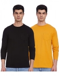 Amazon Brand – Symbol Men’S Solid Regular T-Shirt (Pack Of 2) (Ss19Mntee04-9_Black & Desert Yellow Xl)