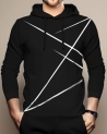 Blive Printed Men Hooded Neck Black T-Shirt