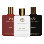 The Man Company Fire, Night And Blanc Perfume For Men – 50Ml, Set Of 3 Fragrances | Premium Luxury Long-Lasting Fragrance Spray | Gift For Him