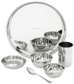 Amazon Brand – Solimo Dinner Set|Stainless Steel Solid|Mirror Finish|Set Of 6