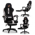 Drogo Ergonomic Gaming Chair, High Back Computer Chair With Breathable Fabric, Linkage Arm Rest, Adjustable Height, Head & Lumbar Support Pillow | Home & Office Chair With Footrest & Recline (Black)