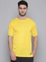 Smartees Solid Men Round Neck Yellow T-Shirt