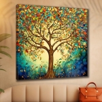 Livin’Luxe Paintings Colorful Tree Modern Art Canvas Home Decor Wall Paintings With Frame Painting For Living Room Wall Decoration Office 24 Inch X 24 Inch Cr-254