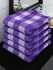 Athom Living Ecosaviour Premium Cotton Bath Towel Purple Big Checks (Pack Of 5)