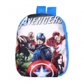 Kuber Industries Marvel Avengers Backpack | 2 Compartment Velvet School Bag | School Bag For Kids | Kids School Backpack | Blue