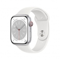 Apple Watch Series 8 [Gps + Cellular 45 Mm] Smart Watch W/Silver Aluminium Case With White Sport Band. Fitness Tracker, Blood Oxygen & Ecg Apps, Always- On Retina Display, Water Resistant