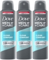 Dove Men+Care Clean Comfort Dry Spray Antiperspirant Deodorant (Pack Of 3) Deodorant Spray  –  For Men(450 Ml, Pack Of 3)