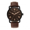 Fossil Leather Analog Black Dial Men Watch-Fs5666, Brown Band