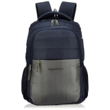 Amazon Basics 29 L Laptop Backpack For Men & Women | Spacious Front Pocket And Back Padding | For Travel, Outdoor, College | 34 L X 21 W X 47.5 H Cm | Navy Blue & Grey