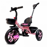 Kidsmate Junior Tricycle For Kids With Parental Control | Cycle For Kids 1-4 Years | Baby Cycle | Bicycle For Kids With Storage Basket, Cushion Seat And Seat Belt Carrying Capacity 30 Kgs (Pink)