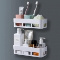 Perpetual Bathroom Organiser, Self Adhesive Bathroom Shelf For Wall, Washroom Organizer, Bathroom Rack Stand Without Drilling (2 Pcs)