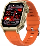 Fire-Boltt Commando 49.5Mm (1.95) Amoled Smart Watch, 123 Sports Modes, Bluetooth Calling Smartwatch(Orange Strap, Free Size)