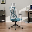 Green Soul® | Zodiac Lite | Office Chair | Flybird Ergonomic Design | 1D Pp Padded Adjustable Armrests | Synchro Tilt Mechanism | Adjustable Lumbar Support | No Seat Slider (White Teal New)