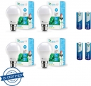 Syska 9 W Standard B22 Led Bulb(White, Pack Of 4)