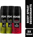 Axe Intense (Pack Of 1) + Pulse (Pack Of 2) Body Spray  –  For Men(450 Ml, Pack Of 3)