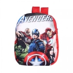 Kuber Industries Marvel Avengers Backpack | 2 Compartment Velvet School Bag | School Bag For Kids | Kids School Backpack | Red