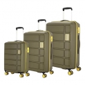 Kamiliant By American Tourister Harrier Zing 3 Pc Set 56 Cms, 68 Cms & 78 Cms- Small, Medium & Large (Pp) Hard Sided 8 Wheels Spinner Luggage Set/Suitcase Set/Trolley Bag Set (Miliatry Olive)