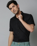 Lee Cross Men Solid Casual Black Shirt