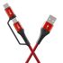 Boat Deuce Usb 300 2 In 1 Type-C & Micro Usb Stress Resistant, Sturdy Cable With 3A Fast Charging & 480Mbps Data Transmission, 10000+ Bends Lifespan And Extended 1.5M Length(Martian Red)