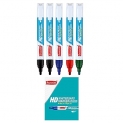 Reynolds Hd Wm 5 Ct Pouch, 2 Black, 1 Blue, 1 Red & 1 Green | For Office And Home Use | Leak Proof Chisel Point Tip Marker Pens With Unique Tip Stopper System | Easily Erasable Ink | Multicolour