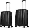 Aristocrat Invictus 2P Set (Cabin+Medium) – Trolley Bag Jet Black Cabin & Check-In Set 4 Wheels – 26 Inch