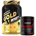 Bigmuscles Nutrition Premium Gold Whey [1Kg] [Chocolate] & Creatine (100G, 33 Servings, Unflavoured) Combo | Informed Choice Uk Certified | 3Rd Party Lab Tested