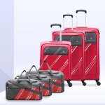 Aristocrat Trigon Hexa Set Of 6 | 3 Trolley Bags (55Cm+69Cm+79Cm) & 3 Duffles (Small-52Cm) Cabin & Check-In Set 4 Wheels – 40 Inch