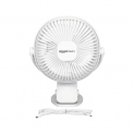 Amazon Basics Mini Fan With Multi-Utility Clip | Usb Charging | Multi-Clip Function | 9-Hour Battery Backup (White)