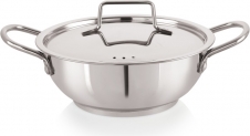 Nirlon Deluxe Deep With Steel Lid, Impact Bonded Tri-Ply Bottom Kadhai 24 Cm Diameter With Lid 3.2 L Capacity(Stainless Steel, Induction Bottom)