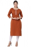 Yuvvik Women’S Cotton Regular Kurta (Yksl01_Brown_2Xl)