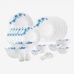 Cello Pack Of 35 Opalware Blue Swirl Dazzle Dinner Set(Blue, Microwave Safe)