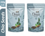 Amayu Raw Organic With Omega 3, Zinc & Fiber | Calcium Weight Loss & Eating Combo Chia Seeds(400 G, Pack Of 2)