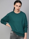 Roadster Full Sleeve Solid Women Sweatshirt