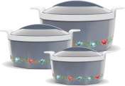 Milton Elegance Pack Of 3 Thermoware Casserole Set(395 Ml, 750 Ml, 1350 Ml)