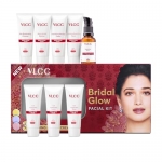 Vlcc Bridal Glow Facial Kit – 49G, With Hyaluronic Acid, Niacinamide & Vitamin C. At Home Facial With 3 Illuminator Strobe Creams – Gold Strobe Cream. Lilac Strobe Cream. Rose Strobe Cream