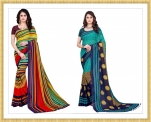 Leelavati Printed Daily Wear Georgette Saree(Multicolor, Blue)