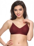 Clovia Cotton Rich Non-Wired T-Shirt Bra With Transparent Multiway Straps Women Full Coverage Non Padded Bra(Maroon)