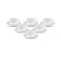 La Opala Diva, Velvett Collection Opal Glass Crockery | Cup & Saucer, Set Of 12 | Pearl White, 160 Ml | For Tea & Coffee | Microwave Safe | 100% Vegetarian | Extra Strong | Super Light | Super White