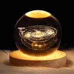 Carfrill 3D Solar System Crystal Ball Night Light Ball Projection Planet Model Table Lamp(8 Cm, Solar System Crystal)