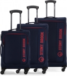 Stony Brook By Nasher Miles Classic Soft-Sided Polyester Luggage Set Of 3 Blue Trolley Bags (55, 65 & 75 Cm) Cabin & Check-In Set 4 Wheels – 28 Inch