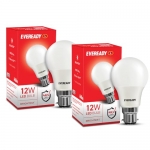 Eveready 12W B22 Led Light Bulb | High Efficiency & Glare-Free Light | Pack Of 2 | 4Kv Surge Protection | With Wide Operating Voltage Range | 100 Lumens Per Watt | Cool Day Light (6500K)