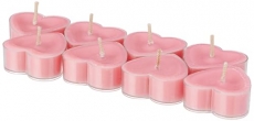 Amazon Brand – Solimo Heart Tealight Candles | Smokeless | No Residue | 4 Hours Burn Time (Set Of 8, Rose)