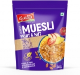 Kwality Muesli Fruit & Nut, 76% Multigrains, High In Fibre & Protein, Breakfast Cereals Pouch(500 G)