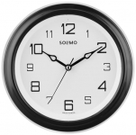 Amazon Brand – Solimo Abstract Wall Clock | Round | Plastic | 8 Inch | Black – Analog