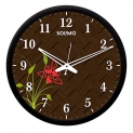 Amazon Brand – Solimo Plastic 12-Inch Wall Clock – Designer (Silent Movement, Black Frame)